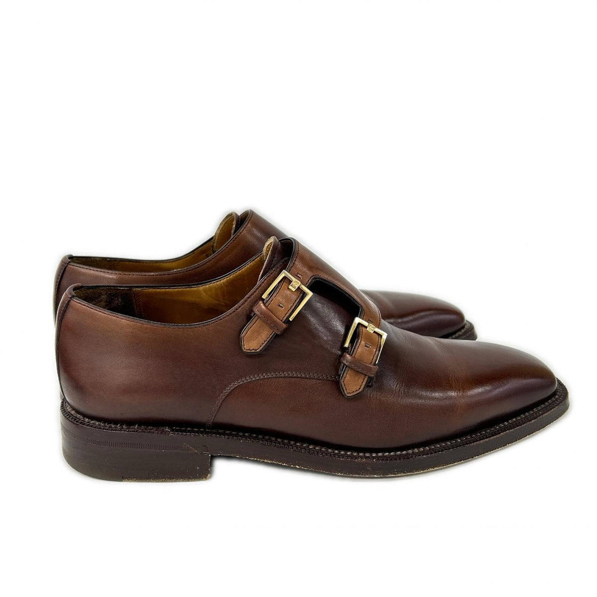 Ermenegildo Zegna エルメネジルドゼニア 【美品】A0025X ダブルモンクストラップ レザーシューズ シューズ