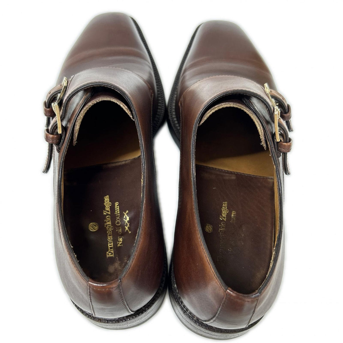 Ermenegildo Zegna エルメネジルドゼニア 【美品】A0025X ダブルモンクストラップ レザーシューズ シューズ