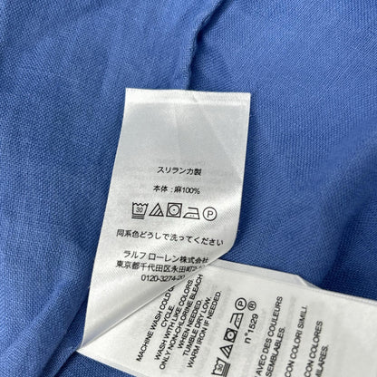 LAUREN RALPH LAUREN ローレン ラルフローレン ブルー リネン100%L/Sシャツ トップス