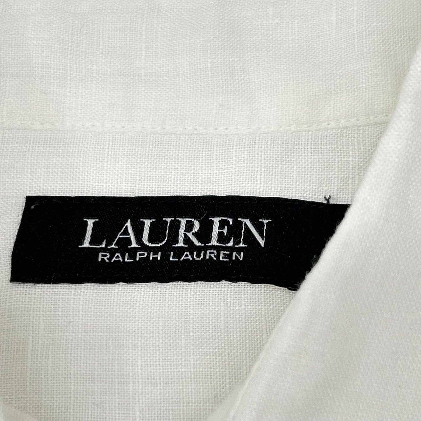 LAUREN RALPH LAUREN ローレン ラルフローレン ホワイト リネン100%L/Sシャツ トップス