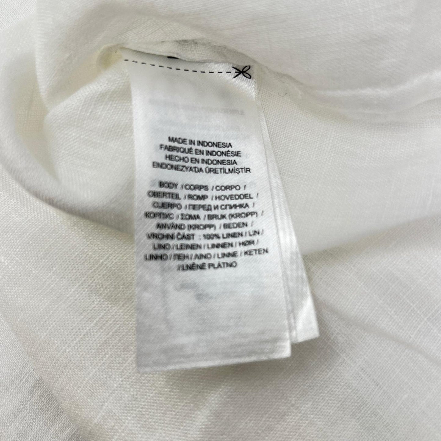 LAUREN RALPH LAUREN ローレン ラルフローレン ホワイト リネン100%L/Sシャツ トップス
