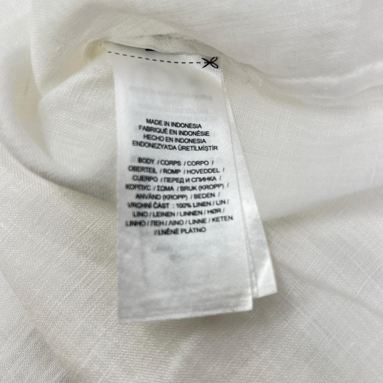 LAUREN RALPH LAUREN ローレン ラルフローレン ホワイト リネン100%L/Sシャツ トップス
