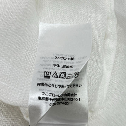 LAUREN RALPH LAUREN ローレン ラルフローレン ホワイト リネン100%L/Sシャツ トップス