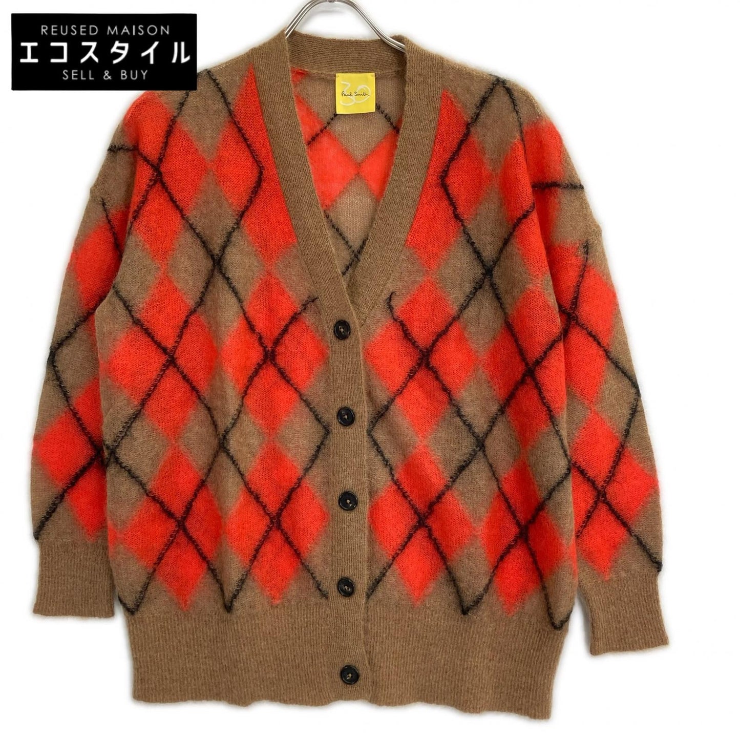 PaulSmith ポールスミス 245908 KN136 30周年 アーガイルモヘア混インターシャニット トップス