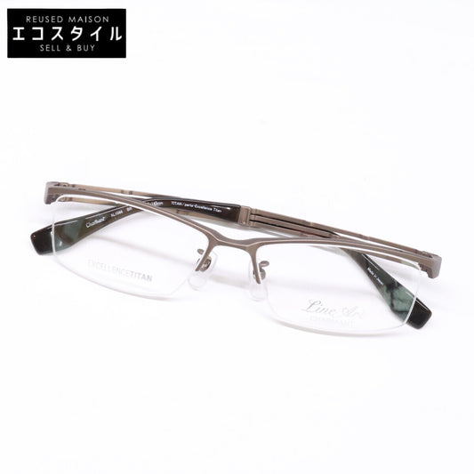 CHARMANT シャルマン 【美品】LineArt CHARMANT ラインアートシャルマン XL1086 BR デモレンズ チタン ハーフリム アイウェア 眼鏡
