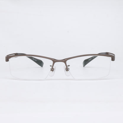 Charmant [Excellent Condition] LineArt Charmant XL1086 BR Demo Lenses Titanium Half-Rim Eyewear Glasses