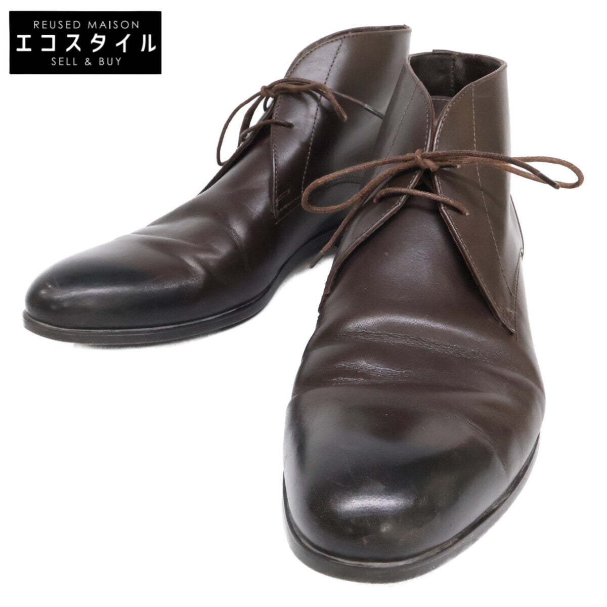 Ermenegildo Zegna エルメネジルドゼニア レザー チャッカブーツ シューズ
