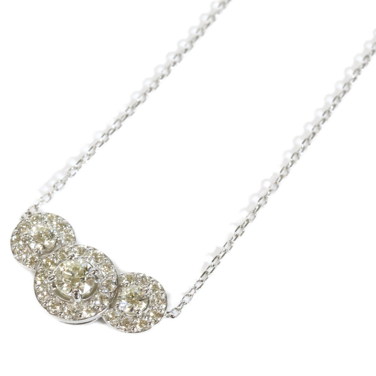QVC QVC 新品同様 Pt850/Pt950 ロシアンダイヤモンド0.75ctクラシックトリオ ネックレス
