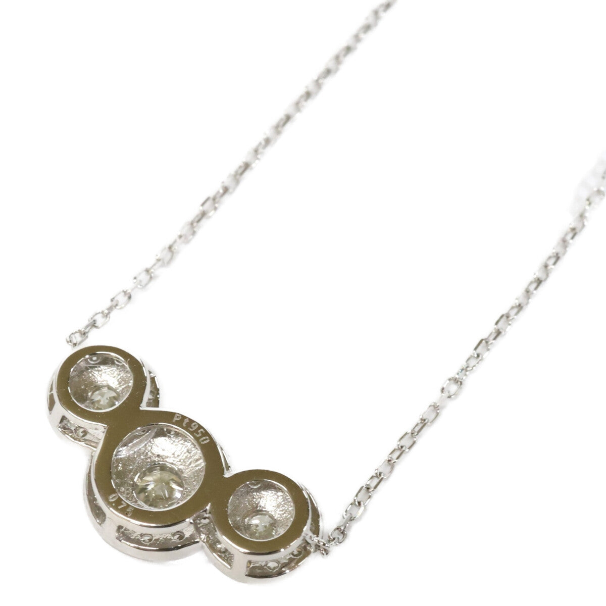 QVC QVC 新品同様 Pt850/Pt950 ロシアンダイヤモンド0.75ctクラシックトリオ ネックレス