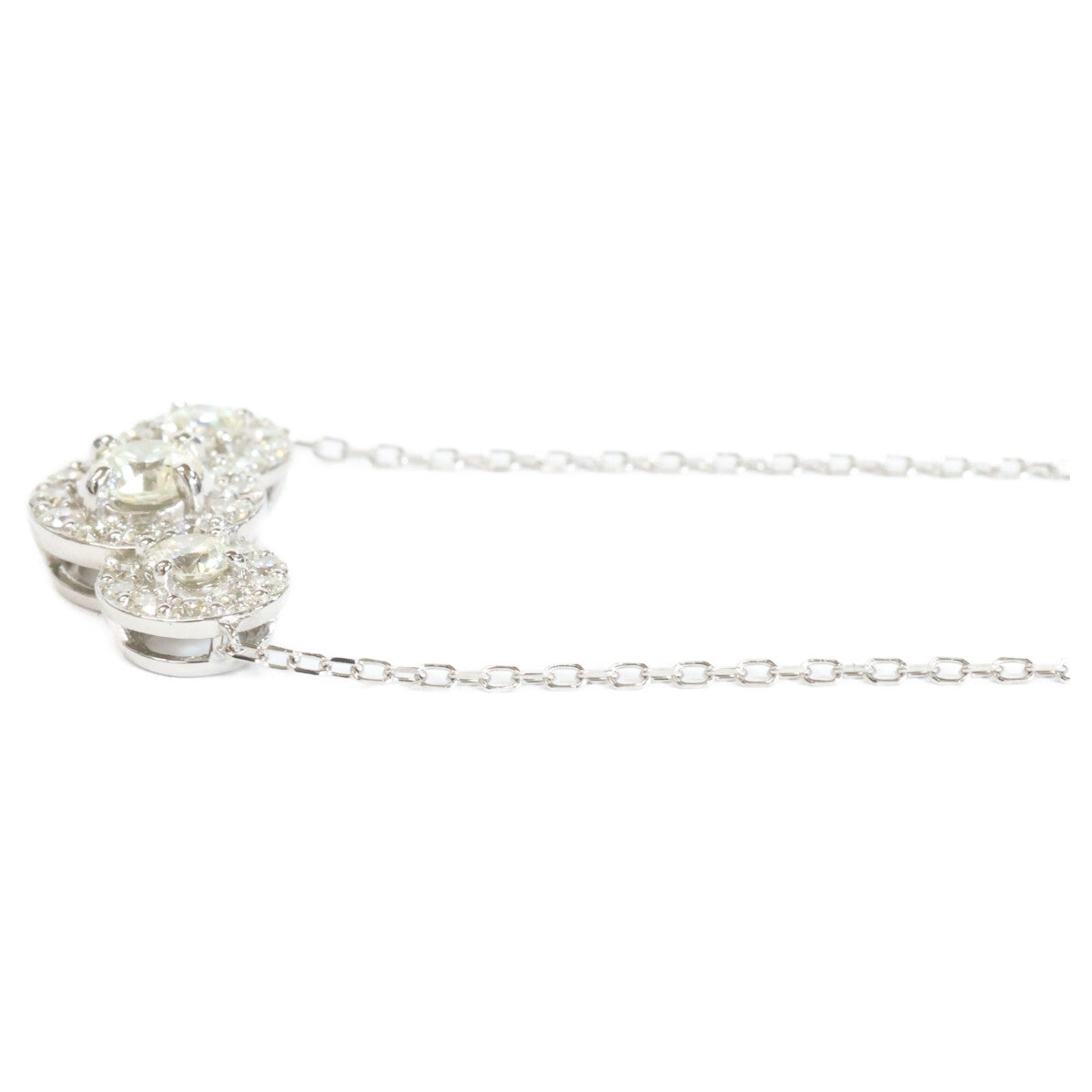 QVC QVC 新品同様 Pt850/Pt950 ロシアンダイヤモンド0.75ctクラシックトリオ ネックレス