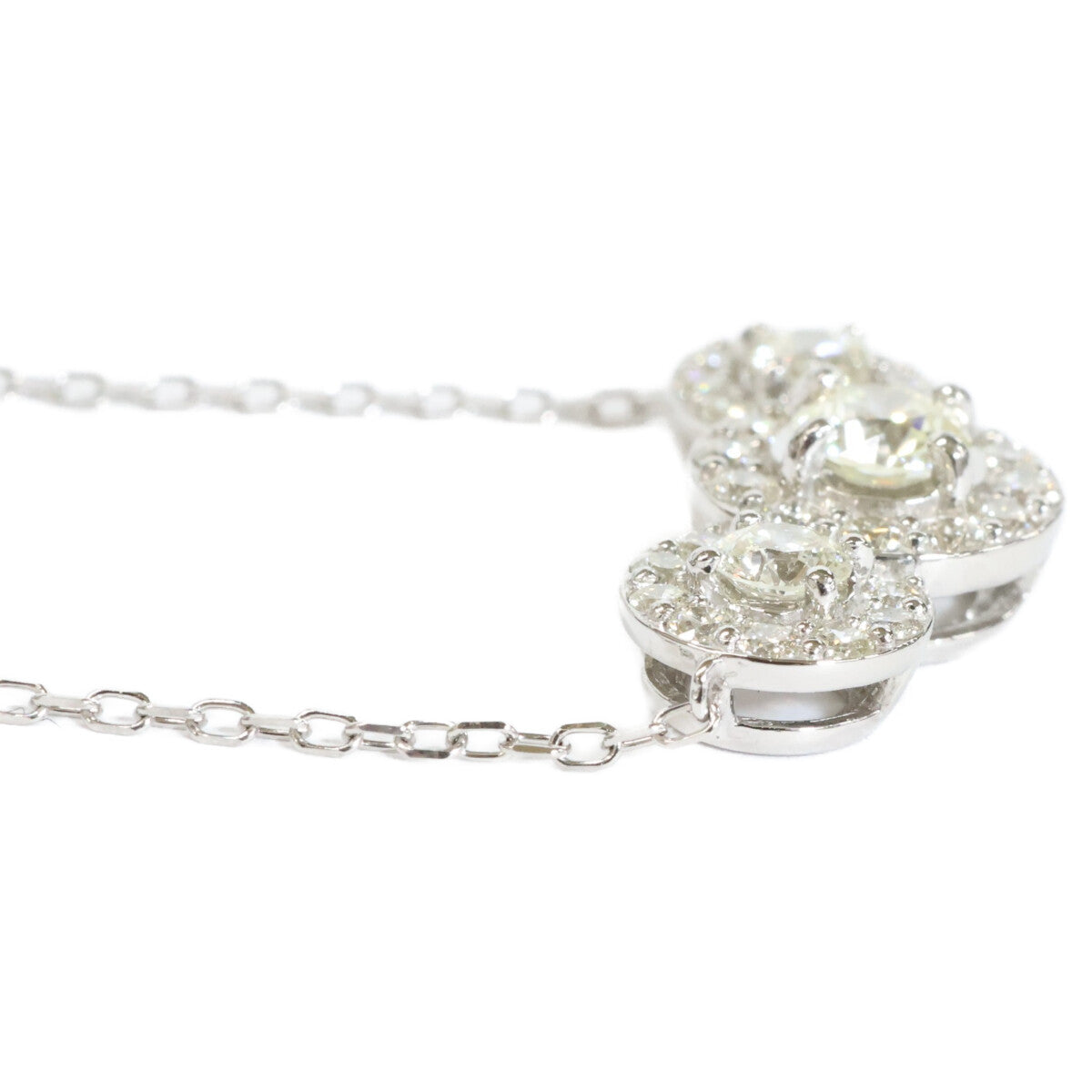 QVC QVC 新品同様 Pt850/Pt950 ロシアンダイヤモンド0.75ctクラシックトリオ ネックレス