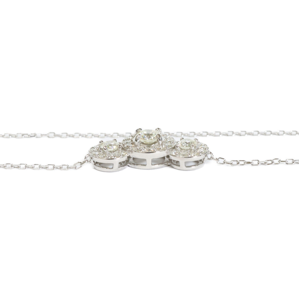 QVC QVC 新品同様 Pt850/Pt950 ロシアンダイヤモンド0.75ctクラシックトリオ ネックレス