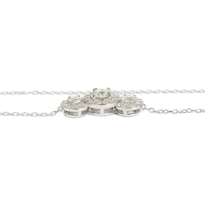 QVC QVC 新品同様 Pt850/Pt950 ロシアンダイヤモンド0.75ctクラシックトリオ ネックレス