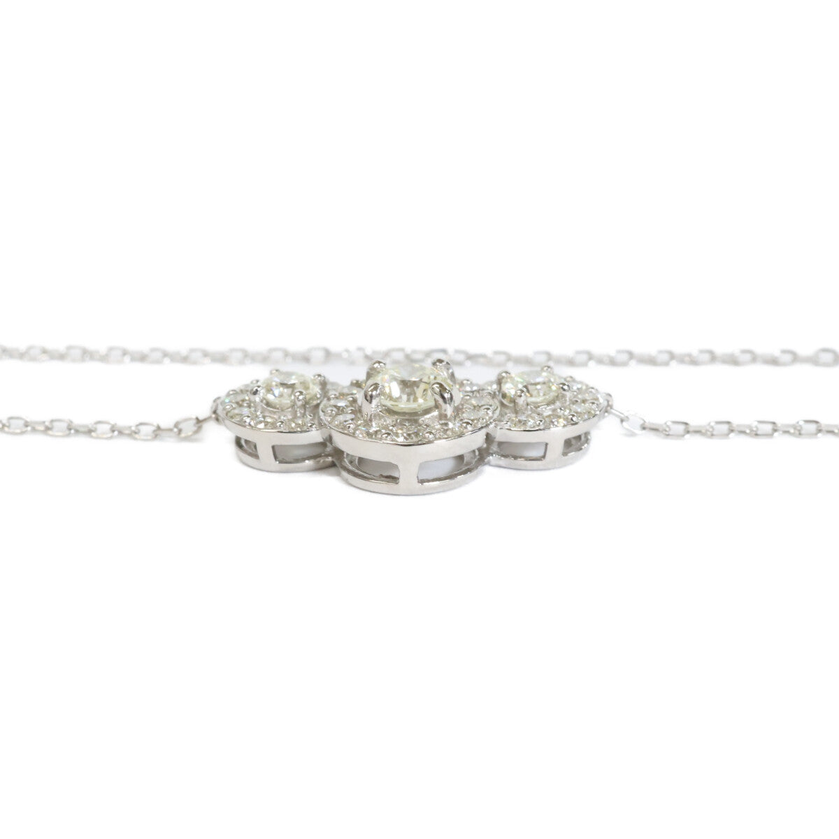 QVC QVC 新品同様 Pt850/Pt950 ロシアンダイヤモンド0.75ctクラシックトリオ ネックレス