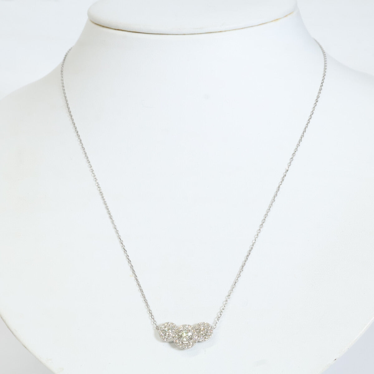 QVC QVC 新品同様 Pt850/Pt950 ロシアンダイヤモンド0.75ctクラシックトリオ ネックレス