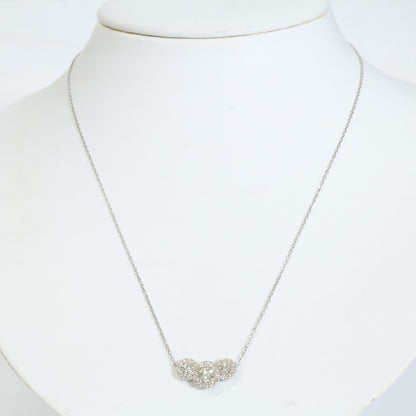 QVC QVC 新品同様 Pt850/Pt950 ロシアンダイヤモンド0.75ctクラシックトリオ ネックレス