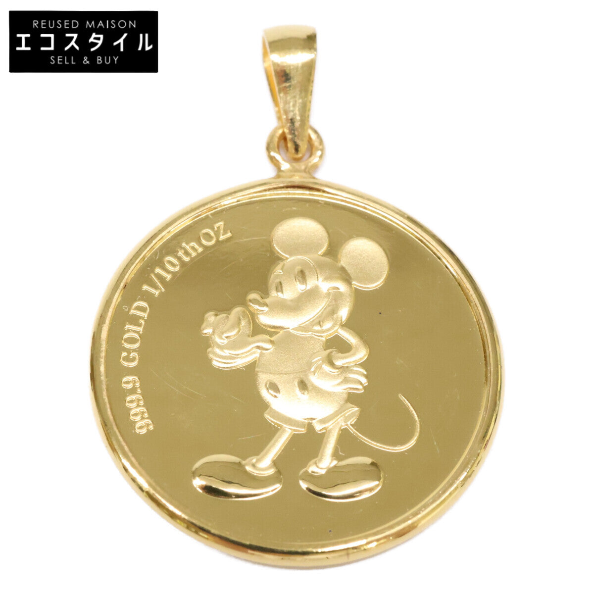 QVC QVC 新品未使用 ディズニー100周年記念3475枚限定 1/10オンス 純金ミッキー＆ミニー メダル ペンダントヘッド ペンダントトップ
