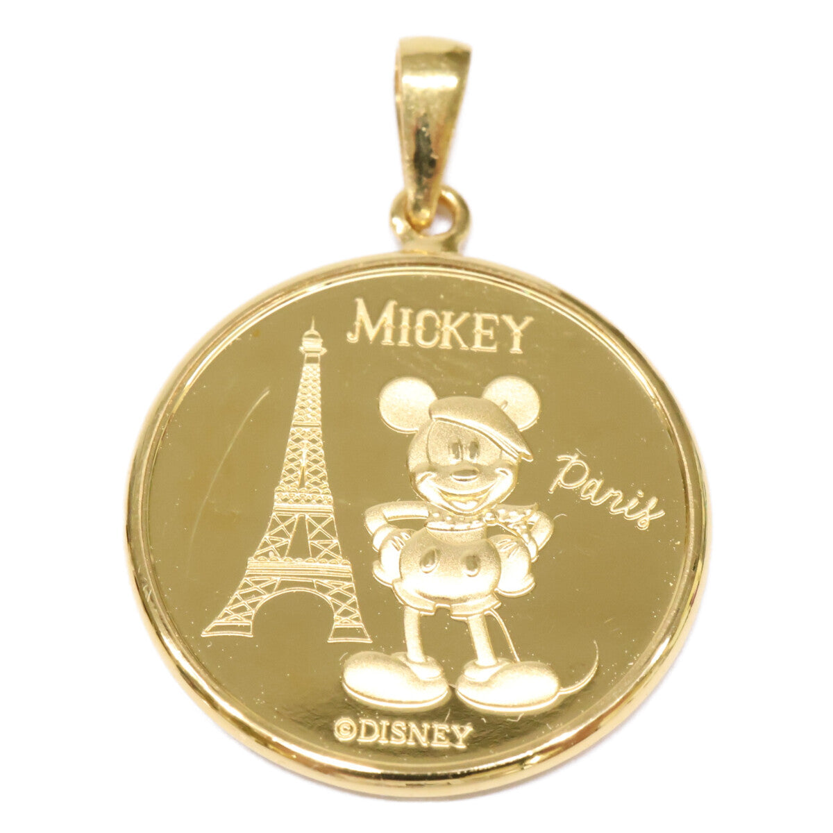QVC QVC 新品未使用 2024年3000枚限定 1/10オンス 純金ミッキー＆ミニーin Parisメダルペンダントヘッド ペンダントトップ