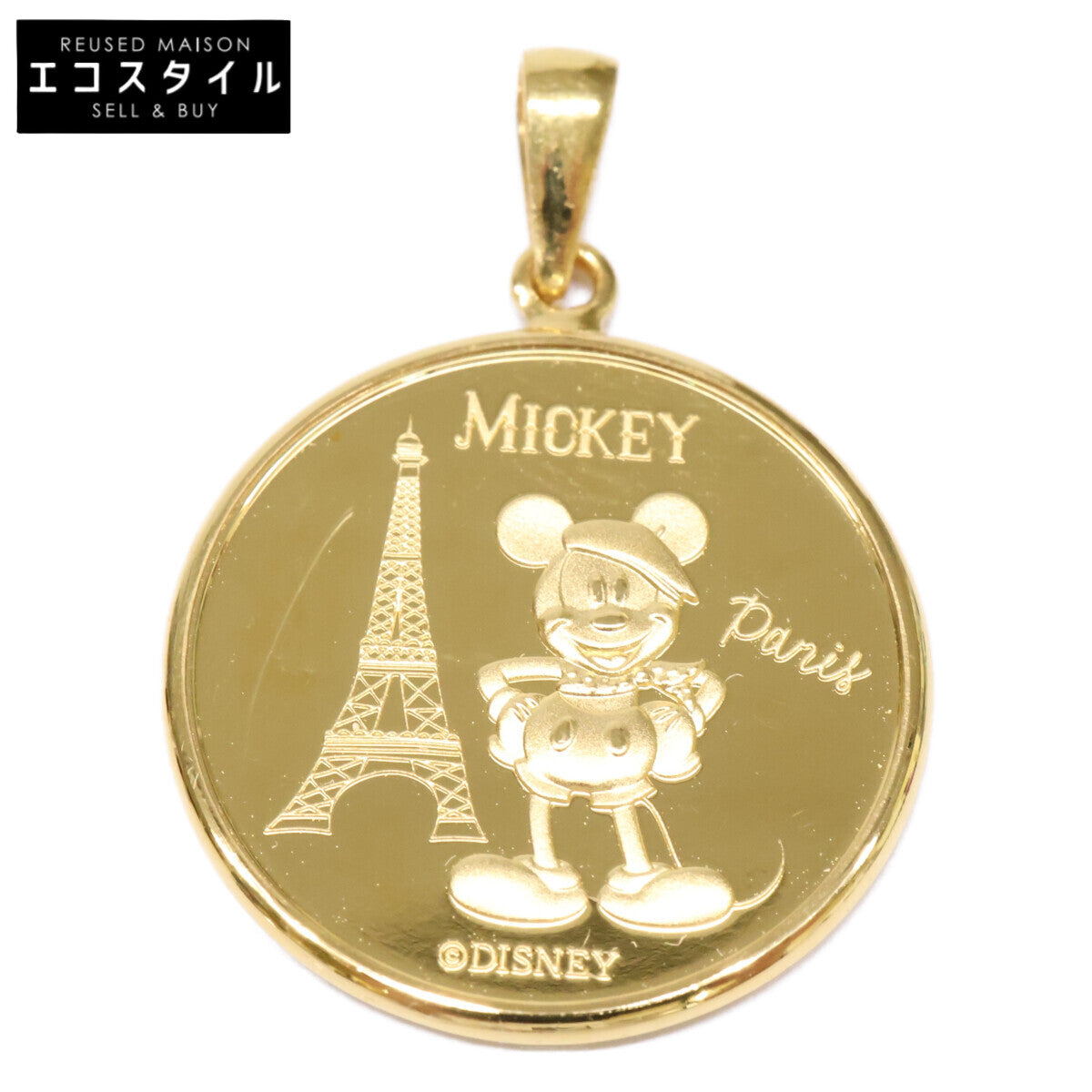 QVC QVC 新品未使用 2024年3000枚限定 1/10オンス 純金ミッキー＆ミニーin Parisメダルペンダントヘッド ペンダントトップ