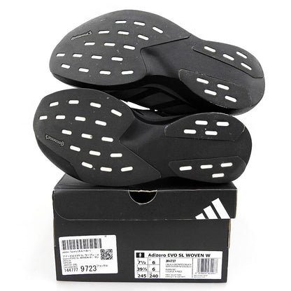 adidas アディダス アディゼロEVO SL ウーブンスニーカー シューズ レディース ブラック 24.5cm JR4737 25年製 シューズ