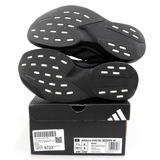 adidas アディダス アディゼロEVO SL ウーブンスニーカー シューズ レディース ブラック 24.5cm JR4737 25年製 シューズ