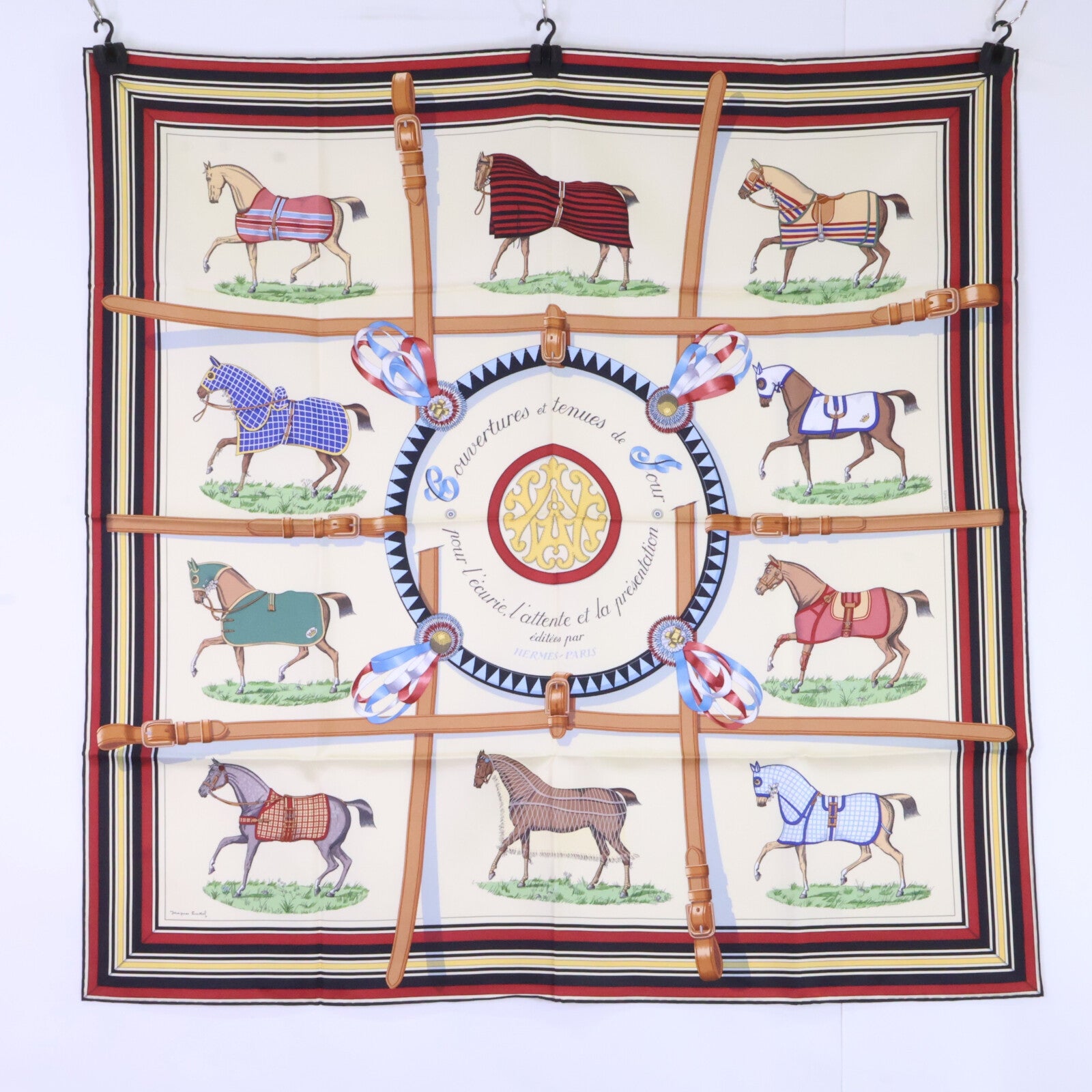 HERMES エルメス 【新品未使用】001356S 36 COUVERTURES ET TENUES DE JOUR 馬着 シルク カレ90 スカーフ