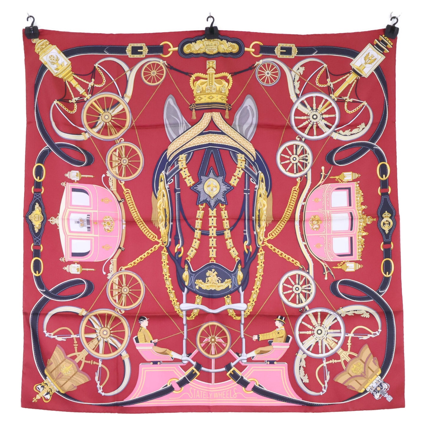 HERMES エルメス 【新品未使用】H004163S 02 STATELY WHEELS ステイトリー・ホイールズ シルク カレ90 スカーフ