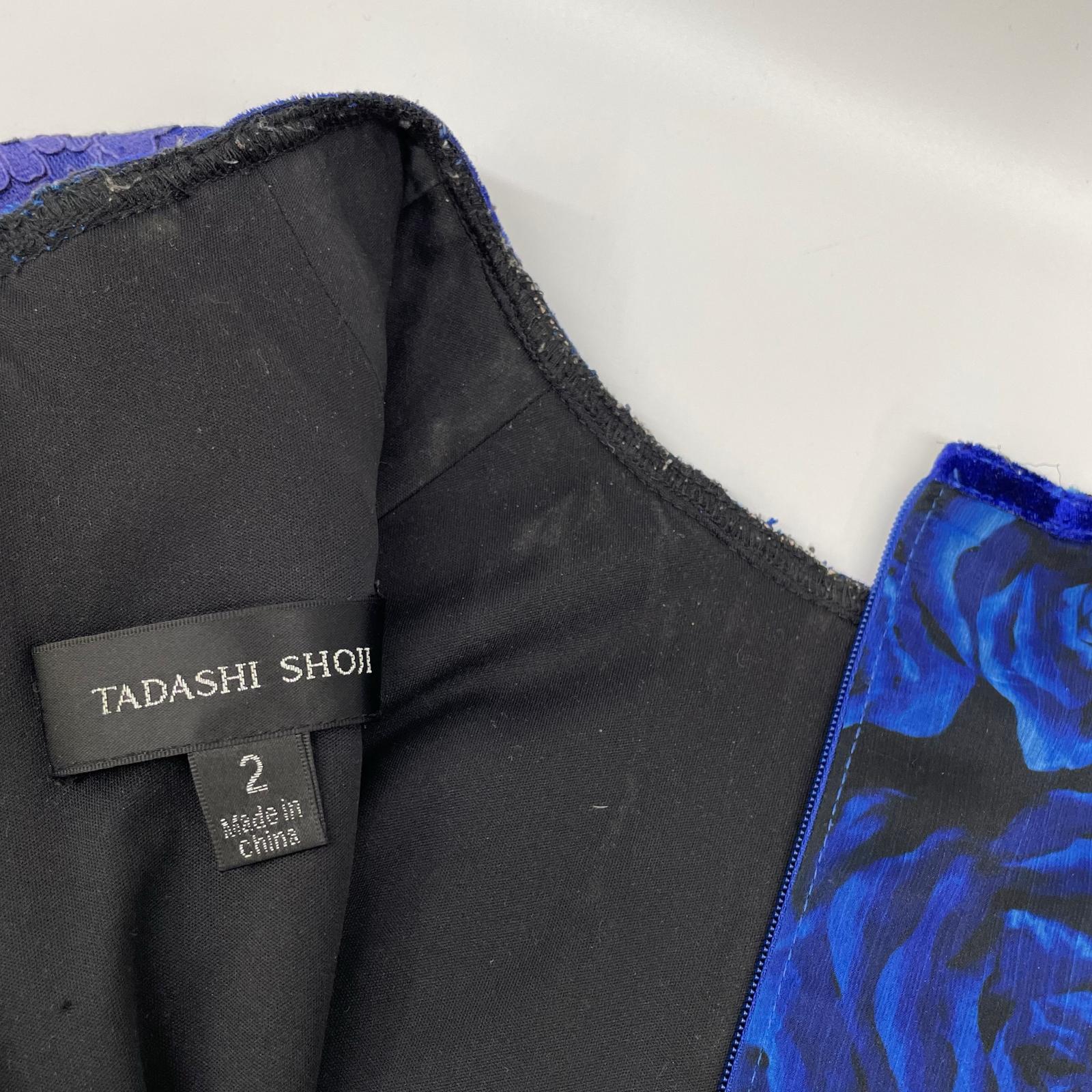 TADASHI SHOJI タダシショージ AZV17706MJ ブルーローズ柄ワンピース ワンピース
