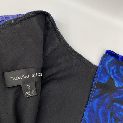 TADASHI SHOJI タダシショージ AZV17706MJ ブルーローズ柄ワンピース ワンピース