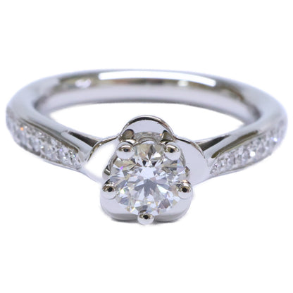 CHANEL シャネル 新品仕上げ済み Pt950 CMLA Soli Pave 0.32ct カメリアハーフエタニティ リング 指輪