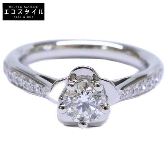 CHANEL シャネル 新品仕上げ済み Pt950 CMLA Soli Pave 0.32ct カメリアハーフエタニティ リング 指輪