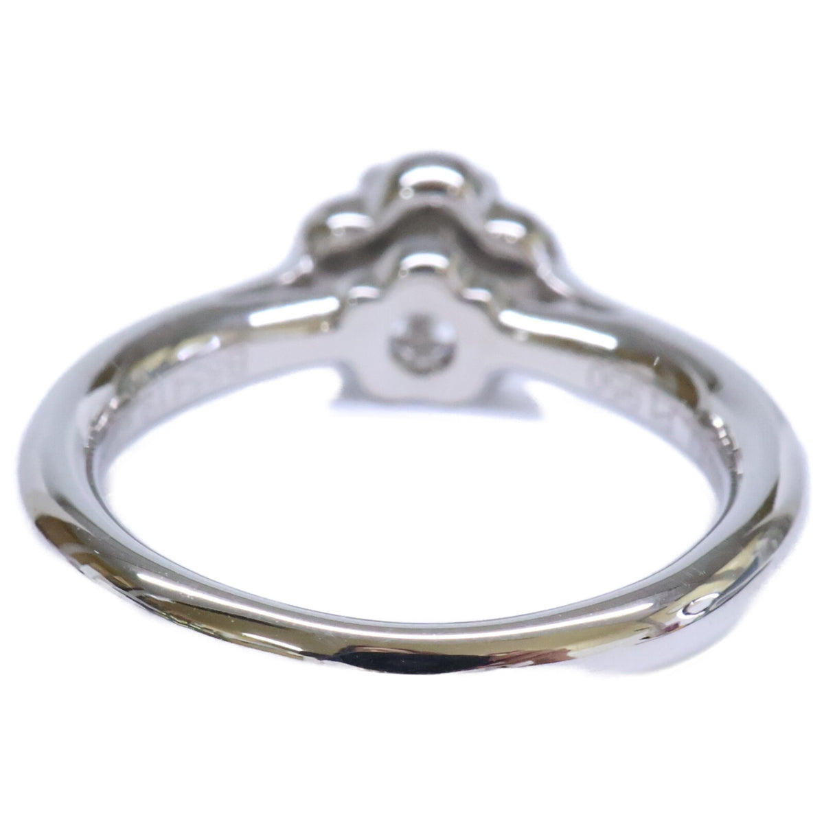 CHANEL シャネル 新品仕上げ済み Pt950 CMLA Soli Pave 0.32ct カメリアハーフエタニティ リング 指輪