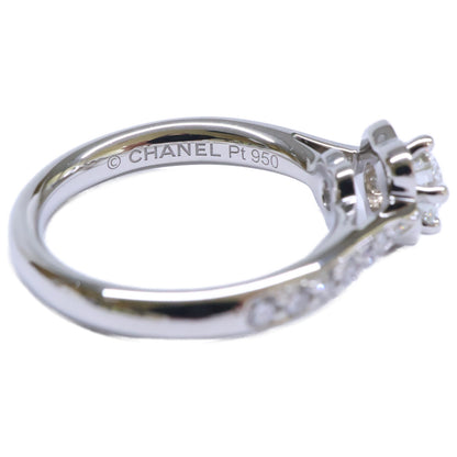 CHANEL シャネル 新品仕上げ済み Pt950 CMLA Soli Pave 0.32ct カメリアハーフエタニティ リング 指輪