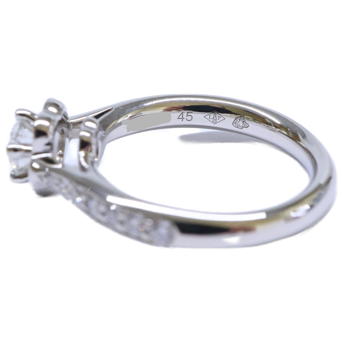 CHANEL シャネル 新品仕上げ済み Pt950 CMLA Soli Pave 0.32ct カメリアハーフエタニティ リング 指輪