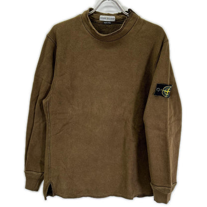 STONE ISLAND ストーンアイランド カーキ L/Sカットソー　モックネック トップス