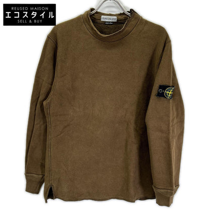STONE ISLAND ストーンアイランド カーキ L/Sカットソー　モックネック トップス