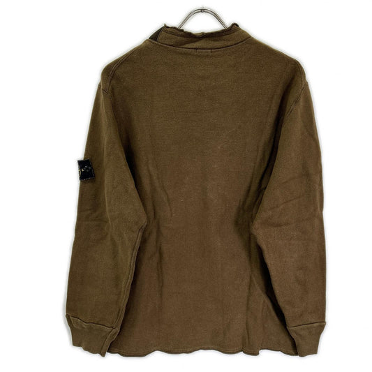 STONE ISLAND ストーンアイランド カーキ L/Sカットソー　モックネック トップス
