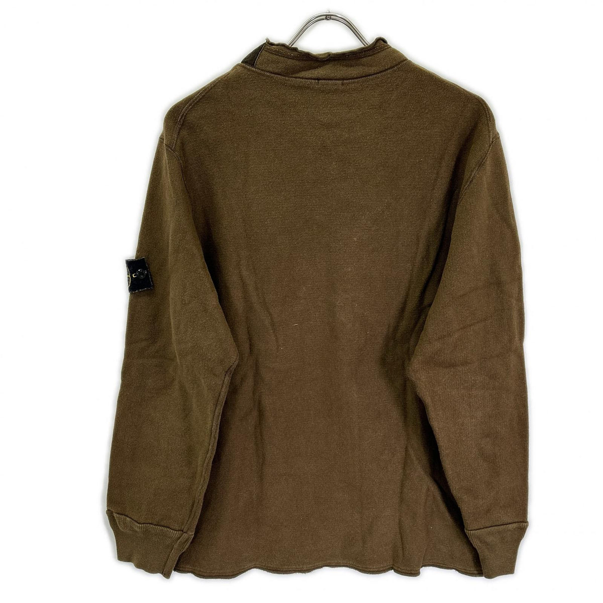 STONE ISLAND ストーンアイランド カーキ L/Sカットソー　モックネック トップス