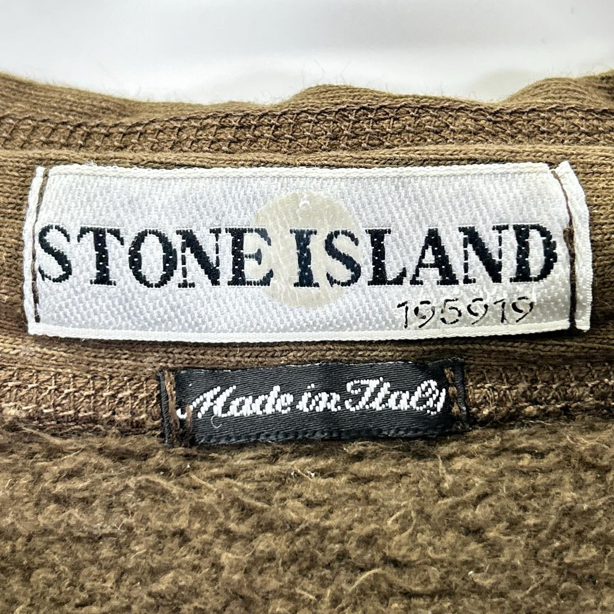 STONE ISLAND ストーンアイランド カーキ L/Sカットソー　モックネック トップス