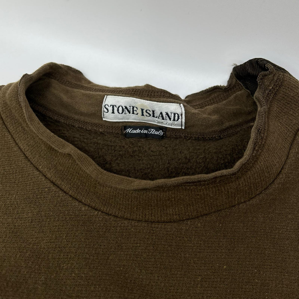STONE ISLAND ストーンアイランド カーキ L/Sカットソー　モックネック トップス