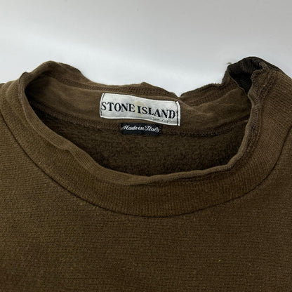 STONE ISLAND ストーンアイランド カーキ L/Sカットソー　モックネック トップス