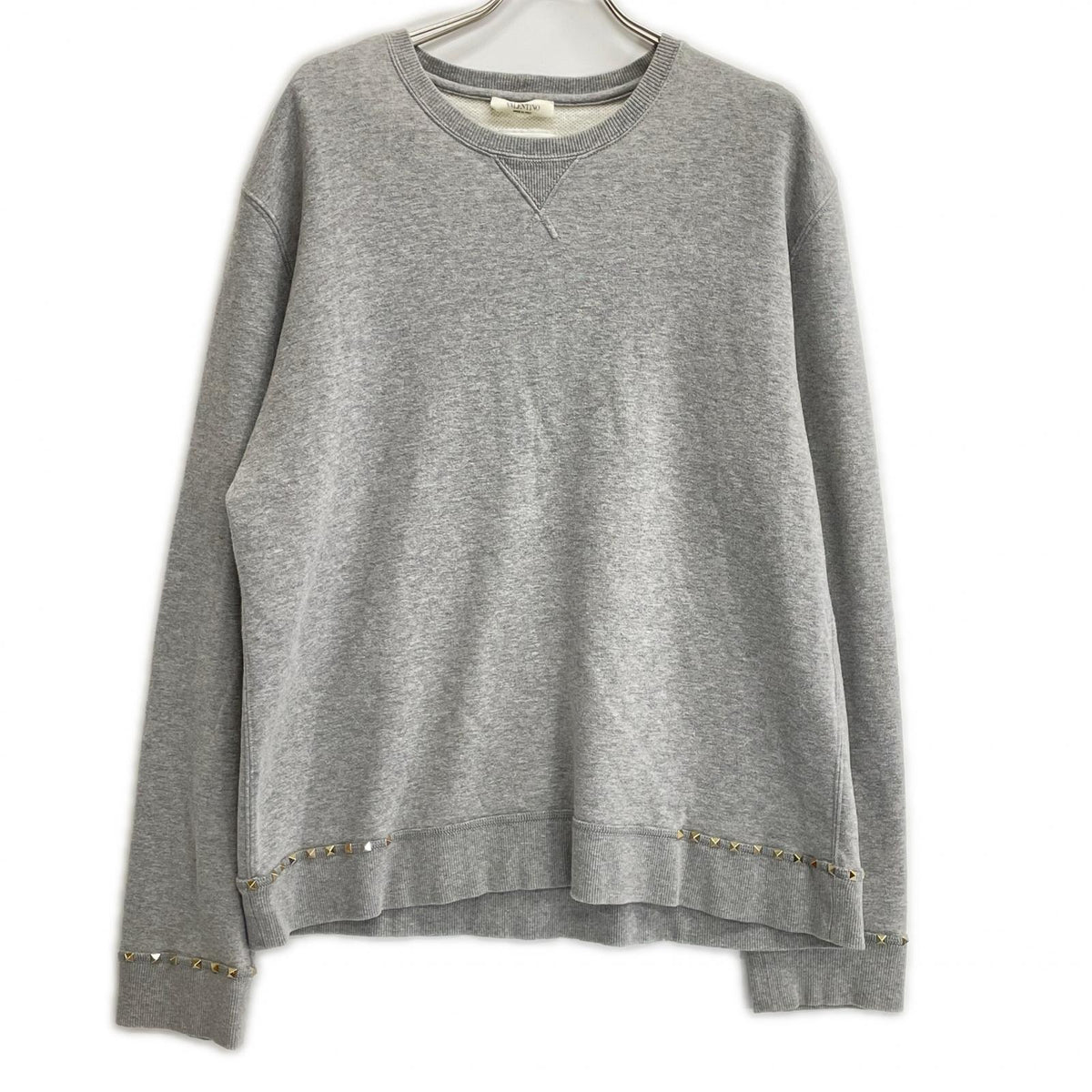 VALENTINO ヴァレンティノ Gray Rockstud Sweatshirt Top