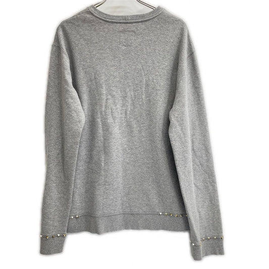 VALENTINO ヴァレンティノ グレー ロックスタッズ スウェットトレーナー トップス
