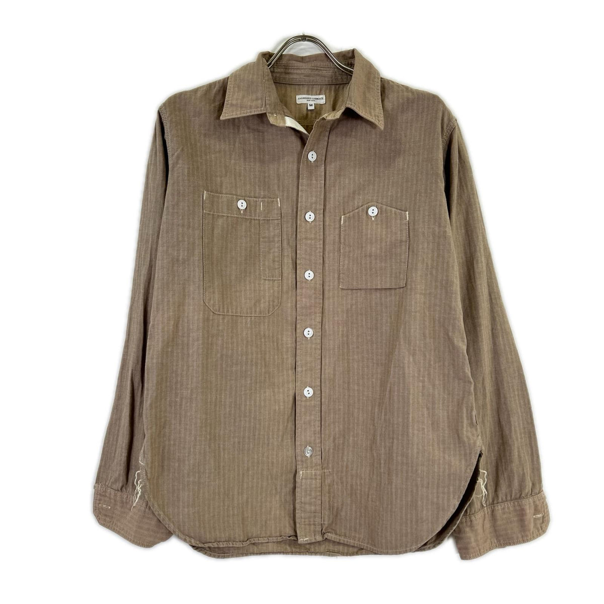 Engineered Garments エンジニアードガーメンツ ベージュ ストライプ ワークシャツ トップス