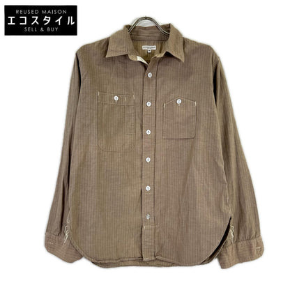 Engineered Garments エンジニアードガーメンツ ベージュ ストライプ ワークシャツ トップス