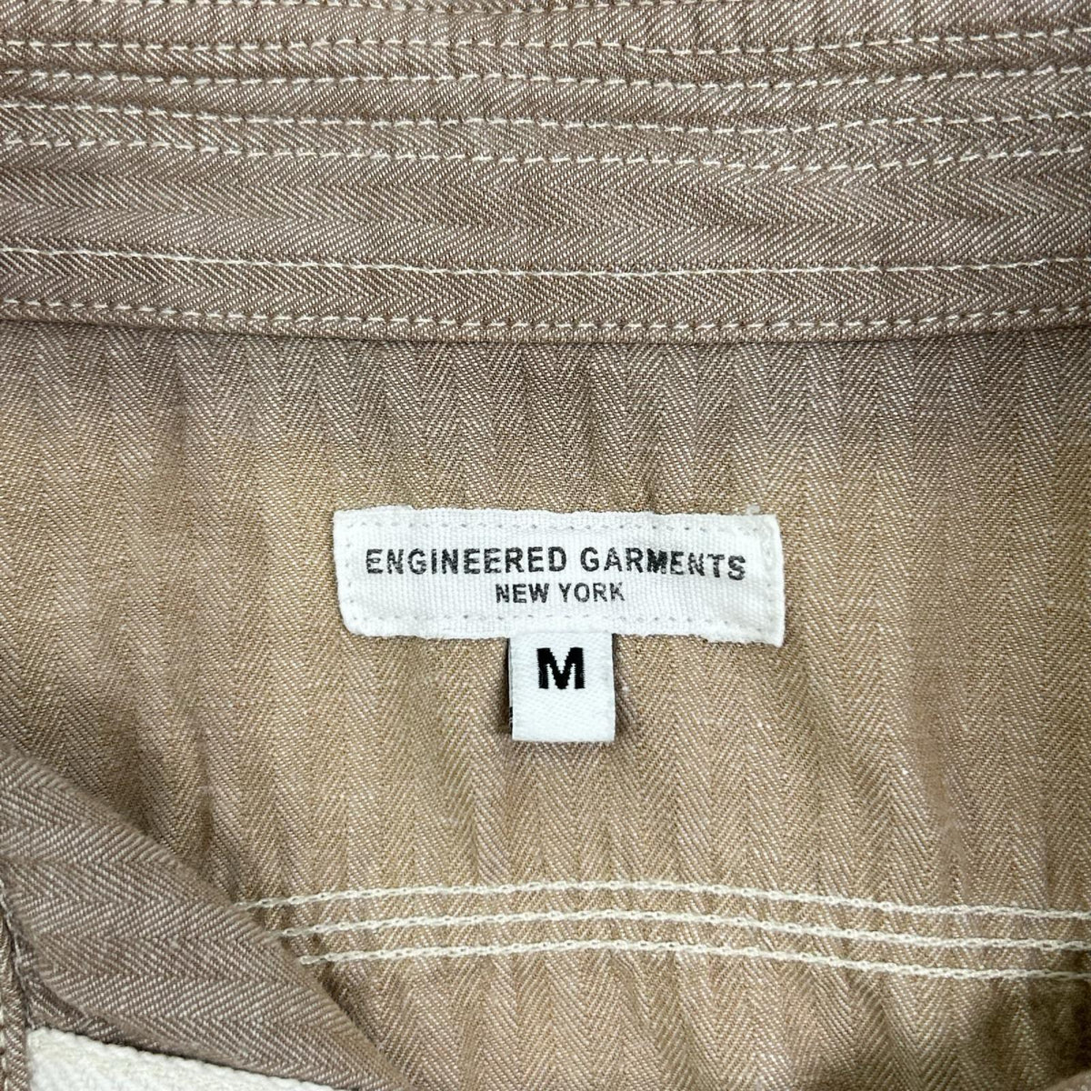 Engineered Garments エンジニアードガーメンツ ベージュ ストライプ ワークシャツ トップス