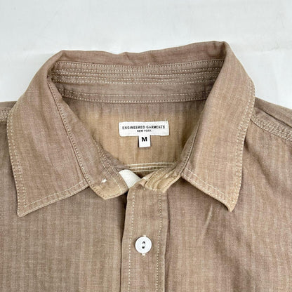 Engineered Garments エンジニアードガーメンツ ベージュ ストライプ ワークシャツ トップス