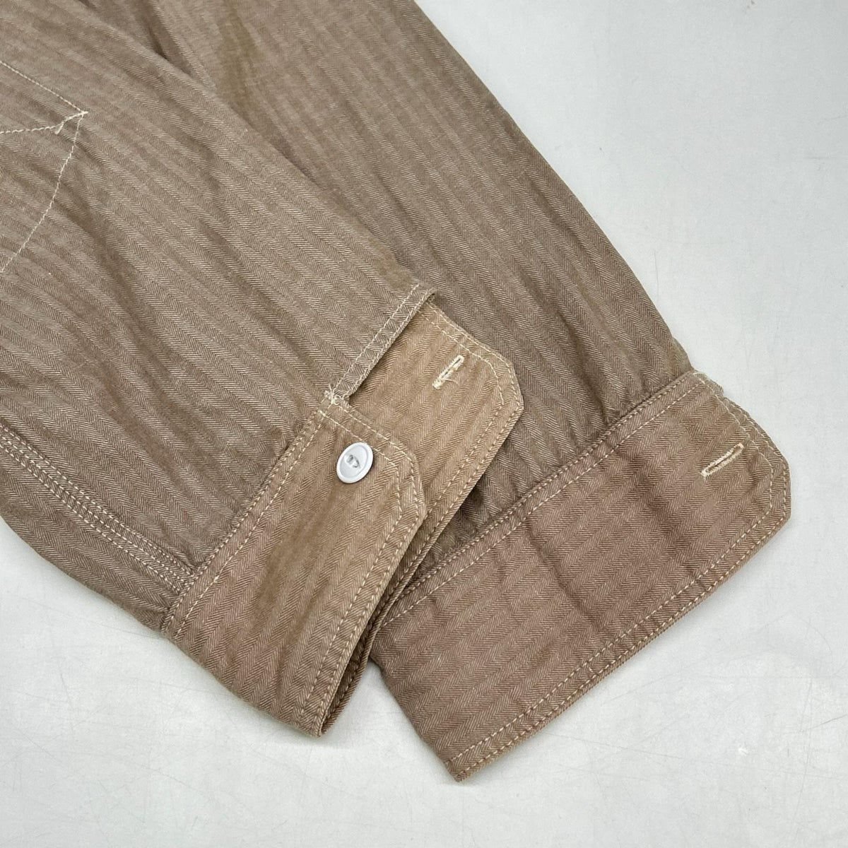 Engineered Garments エンジニアードガーメンツ ベージュ ストライプ ワークシャツ トップス