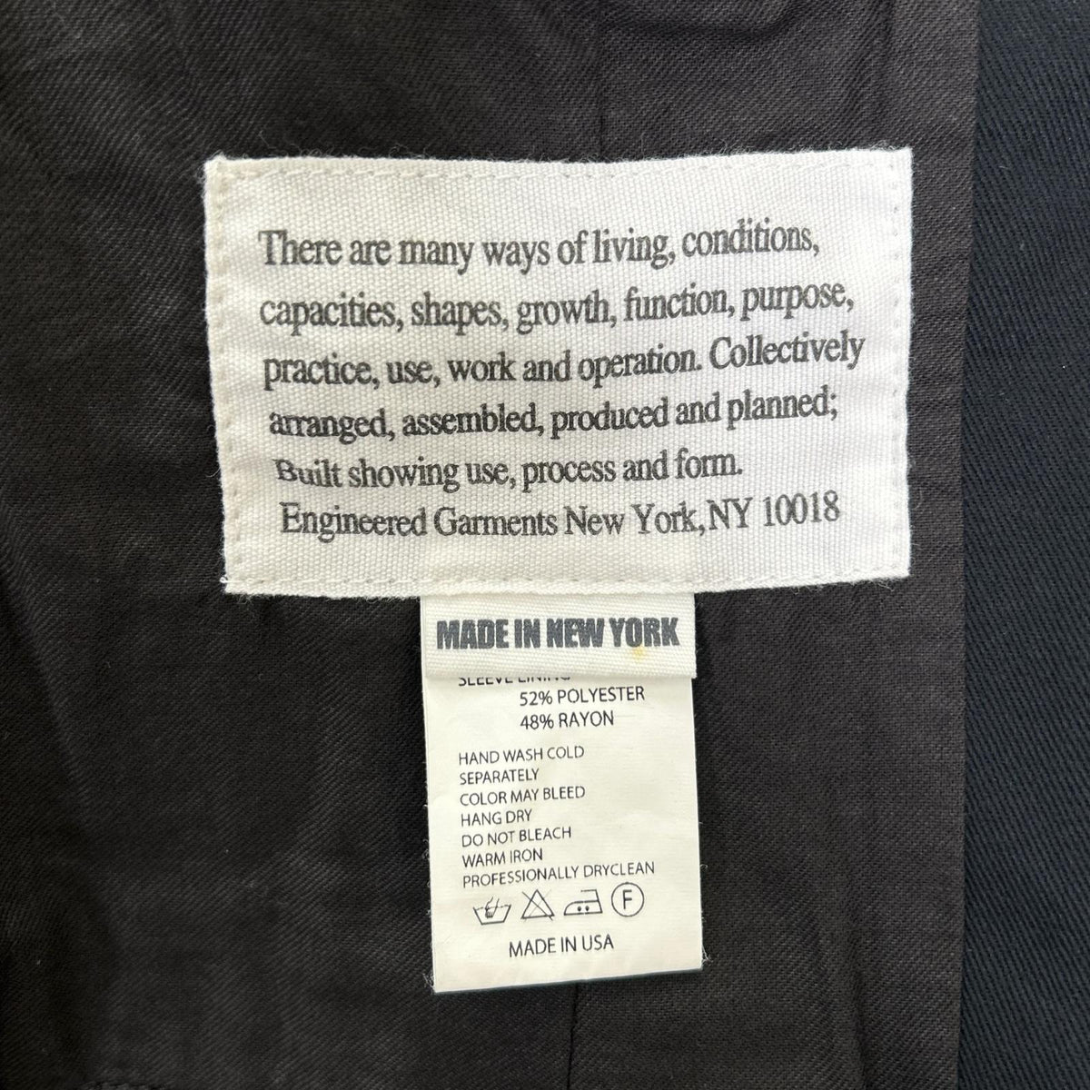 Engineered Garments エンジニアードガーメンツ Black Andover Jacket Jacket