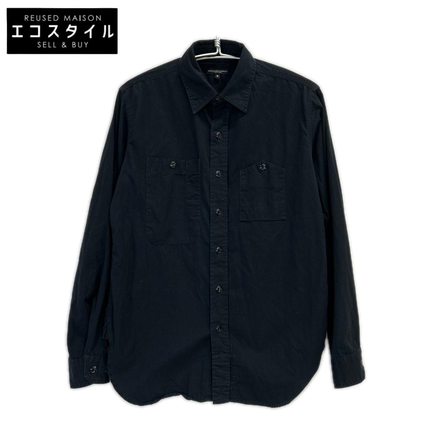 Engineered Garments エンジニアードガーメンツ ブラック コットン ダイヤモンドステッチ ワークシャツ トップス